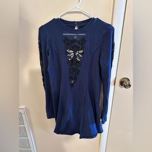 Free People Navy Beaded Dress